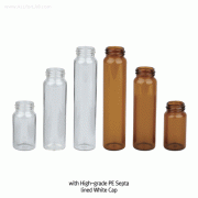 SciLab® 20~60㎖ EPA Vials, Screwcaps, and Septa : SeparatelyWith “USP-I” Boro 5.0 Glass, Clear & Amber, 20~60㎖ EPA 바이알·캡·셉타가 별도로 공급됨