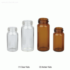 SciLab® 6~16㎖ Sample Vials, Screwcaps and Septa SeparatelyWith “USP-I” Boro 5.0 Glass, Clear & Amber, 6~16㎖ 샘플 바이알, 캡, and 셉타가 별도로 공급됨