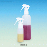 HDPE Spray Bottle, Gun-/Mini Gun-type, Translucent, 50~1000㎖ Suitable for liquids Spray, -50℃~+105/120℃, HDPE 분무기
