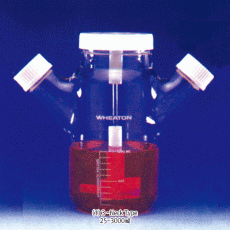 Wheaton® Celstir® 3- & 5-Neck Suspension Culture Flasks with Teflon Impeller & Screwcap , 25~3000 ㎖<br>3-/5-구 서스펜션 컬춰 플라스크, 자석 교반용 Celstir®, ASTM / USP