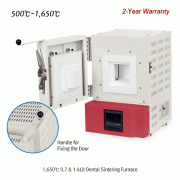 DAIHAN® 1,650℃ 0.7 & 1.8Lit Dental Sintering Furnace, with Ceramic Fiber Dish. Exposed Heating Elements-type, 2-Side Heating For Firmly Fixing the Prothesis, Short Heat-up Time, High Quality Insulation : Ceramic Fiber Board, 치과용 소결로