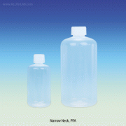 PFA High-shoulder Bottles, Narrow &Wide-screwcap, 100~1000㎖ <br> 투명 테프론 PFA 바틀, 하이 숄더 타입, 세구 & 광구, -200℃ ~ +260℃ 내열