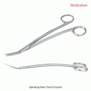 Operating Dean Tonsil Scissors, Stainless-steel 420, L180mm, Medicaluse<br>With Upward Angled Sharp Tip, S-curved Type, 수술용 딘 편도 가위, 봉합용, 의료용, 비부식