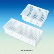 PP Sectional Tray, for General-purpose, with 3-section Ideal for Drying and Storage, -10℃~+125/140℃, PP 칸막이 트레이