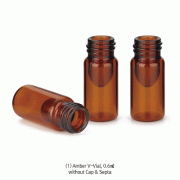 SciLab® 0.6㎖ Amber V-Vial, “USP-I” Boro 5.0 Glass, 13-425 Screw, Φ15×h35mm Ideal for Micro-Storage, Medicine Packaging, Trace Biological Preparation, Maximum Sample Recovery, 갈색 V-바이알, 스크류캡 and 셉타 별매
