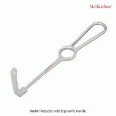 Kocher Retractor, with Ergonomic Handle, L210mm, Medicaluse<br>With L-Shaped Blade, Stainless-steel 410, 코카 리트렉터, 의료용, 비부식