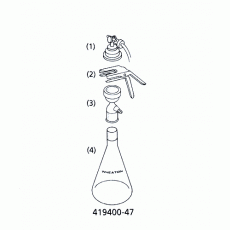 “Wheaton” 47mm Transfer Filtration System Directly<br>from Reagent Bottle with PTFE Transfer Adapter & 40/35 Connection