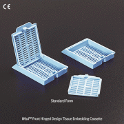 POM 1- & 4- Compartment Front-hinged Tissue Cassette, with 45° angle Writing SurfaceSuitable for Automated Labeling Machines, Heat-Resistant, POM 카바 분리형 Front-hinged 뚜껑 티슈 카세트