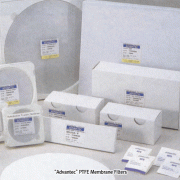 “Advantec” PTFE Membrane Filters, Hydrophilic or Hydrophobic <br> PTFE 테프론 멤브레인 필터, 친수성 또는 소수성, 내화학성, 내열성