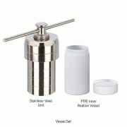 Hydrothermal Synthesis Autoclave Reactor Vessel Set with PTFE Inner Vessel, Made of Stainless-steel 304, 25~500㎖ Ideal for Using in Numerous Industries, High Quality PTFE Chamber, +200/220℃ Stable, 수열합성 고압 반응 베셀 세트