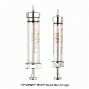 Topsyringe® TRUTHTM Record Glass Syringe, Metal Record Tip, 1~50㎖With Stainless Steel Piston & Rubber Ring, ISO/CE Certified, 글라스/메탈 시린지