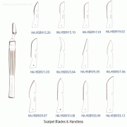 Hammacher® Scalpel Blades & Handle, Medical-grade Made of Chrome Nickel Steel(CrNi 18/8), Rustless, 외과용 메스 블레이드 및 핸들