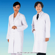 Keumsung® Premium P/C Thin Lab Coat/Gown, with 35% Cotton + 65% PolyesterIdeal for Laboratory & Medical, P/C 얇은소재의 고급 백색 가운
