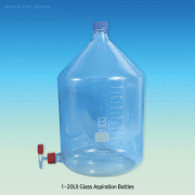 DURAN® 1~20Lit Glass Aspiration Bottle Set, with Screw ConnectionWith Graduation & PTFE Screwcap Needle Stopcock, 글라스 증류수통 / 카보이