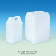 1~22Lit Clean-grade & UN-certified or not Bottle, Heavy-duty, Rectangle HDPE, with Leakproof Tamper Evident ScrewcapWith 10,000-Clean Grade & UN RTDG Certified, Good Resistance of Impact & Chemicals, -50+105/120℃ Stable, 크린바틀 & 안전바틀