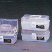 National® PP Combi-Box with 2 Raising Divided Tray & Clear LidWith 2 Drawers Inside, Multi-use, PP -10~+125/140℃,다용도 3 단 수납형 콤비 박스