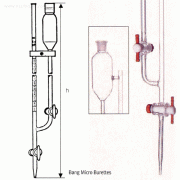 Witeg® Bang Micro Burette, with Integral Side Reservoir, ISO/DIN, Class B, 1㎖~10㎖With Schellbach Blue Graduation and 2×PTFE Stopcocks, [ Germany-made ] , PTFE 콕 마이크로뷰렛