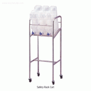 Stainless-steel Safety Rack Cart, for Square Storage BottlesWith “Stop-On” Casters, 바틀 랙 카트