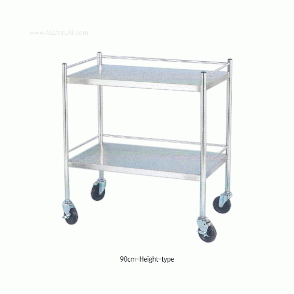 Stainless-steel Dressing Cart, with 2 & 3 ShelfFor Lab · Medical ·  Industrial, with Stop-On Caster, 다용도 2 & 3 단 카트 > 스텐 카트