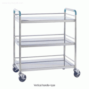 Stainless-steel Dressing Cart, with 3 Shelf & 2 HandleFor Lab·Medical·Industrial, 핸들 타입3단 카트