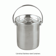 1 ~5 Lit Cylindrical Stainless-steel Container, with Lid & HandleMade of Non-magnetic Stainless-steel 18/10 , Rustless, 비자성 스텐 컨테이너