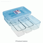 LOCK&LOCK® PCT Sectional Container, Rectangular, 110℃, 350~1,000㎖Ideal for Microwave Oven·Sampling & Storage, with Safety Locking Lid, PCT 칸분리형 밀폐 용기