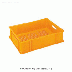 National® PPC/HDPE Heavy-duty Drain Basket, Ideal for Food, 10~30 LitWith Handle, HDPE 105/120℃, PPC 100℃ Stable, [ Korea-made ] , 통기/배수형 강력 바스켓