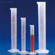 Kartell® PP Graduated Cylinder, Class B, Pentagon-base, 10~2,000㎖With Mould- & Blue Print-Graduation, ISO / DIN, -10+125/140℃, PP 메스실린더, B- 급