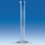 VITLAB® SAN Graduated Cylinder, Glassy-clear, B-class, 1 0~2,000㎖With Hexagonal Base and Raised Scale, -40+70℃, SAN 투명 메스실린더, B 급