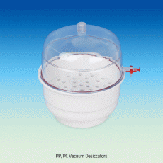 PP/PC & All Clear PC Hi-Vacuum Desiccator Set , id Φ145~Φ300mmWith PP Plate & PP Stopcock · Silicon O-Ring, 진공 데시케이터, 중판포함