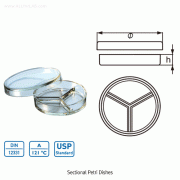DURAN® Sectional Petri Dish, Φ 1 00mm, 칸막이 페트리디쉬