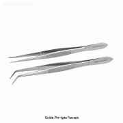 Guide Pin-type Forceps, with Straight- & Curved-type, L 1 05~200mmWith Sharp-tip, Non-magnetic 1 8/ 1 0 Stainless-steel, MP 1 ,400℃, 가이드핀 부 스텐레스 포셉, 비자성