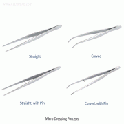 Hammacher® Hi-grade Micro Dressing Forceps, WIRONIT TM (CrNi 18/12) Alloy, Sterilizable, L 1 05 & 11 5 mmWith or without Pin, Anti-Magnetic, Rustless, Highest Elasticity and Toughness, [ Germany-made ] , 마이크로 드레싱 포셉