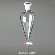 Fine-Squibb Graduated Separatory Funnel, with PP Stopper, 50~2,000㎖With PTFE-Plug or-Needle Valve, Borosilicate Glass 3.3, Autoclavable, 눈금부/정밀형 “스퀴브” 분액깔때기