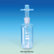 Gas Washing Bottle, with or without Glass Filter Disc, 250 & 500㎖With 29/32 Joint, Borosilicate glassα3.3, 29/32 조인트 가스 세척병