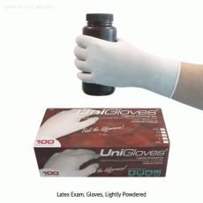 UniGloves® Latex Exam Glove, Lightly Powdered, Smooth, L240mmWith Soft Grip, Premium Grade AQL 1.5, 라텍스 실험장갑, Powder 처리