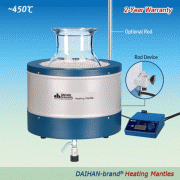 DAIHAN® Remotecontrolled Reaction Flask Heating Mantle, Bottom Outlet-type, 450℃, 2,000㎖~50LitWith Nickel Chrome Heating Element, K-type Thermo-sensor Integrated, with Certi. & Traceability, Option-Controller반응조용 히팅맨틀, 반응조 라운드 플라스크용, K-type 온도센서, Ni-Cr 열선