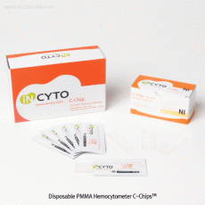 INCYTO® Disposable PMMA Hemocytometer C-Chips TM , Microchip Type HemocytometerMade of Poly Methyl Methacrylate(PMMA) Chip, Light, Robust, Biocompatible, Transparent, 일회용 정밀 세포수 측정