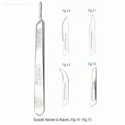 Hammacher® Scalpel Blade & Handle, Medical-gradeMade of Chrome Nickel Steel(CrNi 18/8), Rustless, 외과용 메스 블레이드 및 핸들