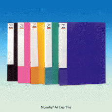 Munwha® A4 Clear File, PP Transparent Sheet, Document Storage, 20~80 SheetWith 3-hole Plastic Button Decoration, Interchangeable Inner Paper, A4 클리어화일