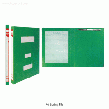 Munwha® A4 Spring File, with Metal-Spring & -Corner, GreenIndex Attached Inventory, A4 청스프링 파일
