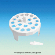 PP 20-hole Floating Rack for Micro Centrifuge Tube, for 1.5㎖ & 2㎖ TubesWith Detachable Legs, White Color, 20 Hole, Φ98 & h60mm, PP 20- 홀 플로팅 랙