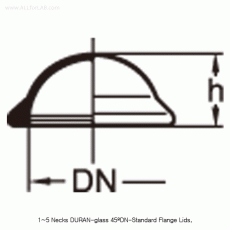 1 ~ 5 Necks DURAN-glass 45°DN-Standard Flange Lid, for Reaction Vessels, 14/23, 24/40, and 34/45With Perfect Compatibility, Chemical & Heat-Resistant, 45° DN- 표준 플랜지 반응조 뚜껑, 완벽한 호환성