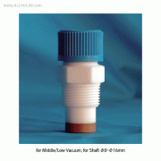 Screw-NPT-PTFE/PEEK High-class Vacuum Stirrer Guide, with 0.75 ″ & 1 ″ NPT for Φ 8~16mm Shafts , Chemically InertFor Direct Assembly into PTFE Reactor Lids, 500rpm Stable/max 800rpm, -200℃~+280℃ stable, [ UK-made ] , 고품질 진공 교반씰