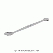 Rigid Flat-stem Chemical Double Spoon, with Flat-stem, L120~300mmNon-magnetic 18/10 Stainless-steel, 평면 손잡이형 양면 시약 스푼