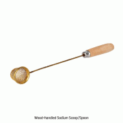 Wood-handled Sodium Scoop/Spoon, Cup Φ25mm, L180mmWith Brass/Copper Wire Basket Cup, 소디움 스푼