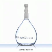 Calibrated Specific Gravity Bottle / Pycnometer , 10~100㎖With Teflon Stopper, Made of Boro Glass 3.3, Gaylussae-type, DIN/ISO, 비중병 / 피크노메타