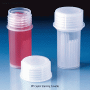 VITLAB® PP Coplin Staining Jar, with ScrewcapFor 10 Slide, Autoclavable, -10℃~+125/140℃, [ Germany-made ] , PP 염색 코플린자