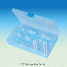 PTFE Plain-type Stirrer Bar-Set, for Lab & Industry, L15~80 mm, 16pcs/setExcellent for Chemical and Corrosion Resistance, -200℃~+260℃, PTFE 플레인형 마그네틱바 세트