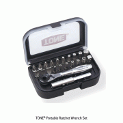 TONE® Portable Ratchet Wrench Set, Belt Hook with PE BoxWith 20Pcs Bits, ?, ?, Hex, Star Driver, Adapter, 라쳇비트 세트